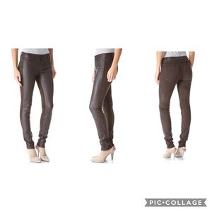 Vince Mixed Brown Leather Pants Sz 2